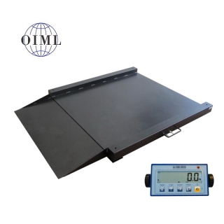Nájezdová podlahová váha LESAK 4TU1010L-DFWL, 1500kg/500g, 1000x1000mm, lak