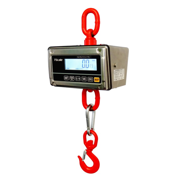 LESAK J1-RWS, 2t/1kg, nerez (Závěsná/jeřábová váha pro obchodní vážení s LCD displejem v nerezu)