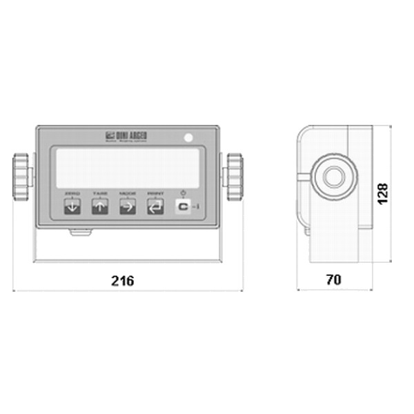 DINI ARGEO DFWLB, IP-68, plast, LCD  (Vážní indikátor certifikovaný dle normy EN45501/2015 pro obchodní vážení)