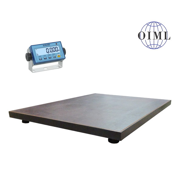 Podlahová plošinová váha lakovaná LESAK 4T0810LDDFWL, 600kg/200g, 800x1000mm, lak - dřevotříska (Podlahová váha v lakovaném provedení s vážním indikátorem DFWL)