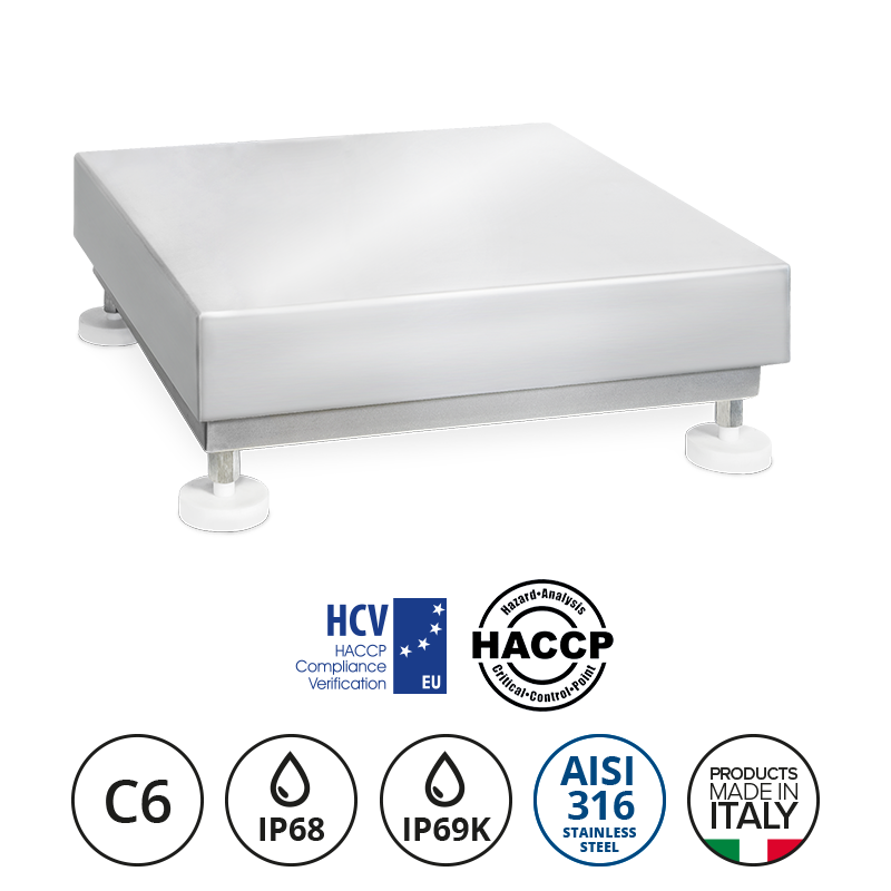 DINI ARGEO TME30-HGX – hygienický vážicí můstek IP68/IP69K, 30 kg, 400 × 500 mm
