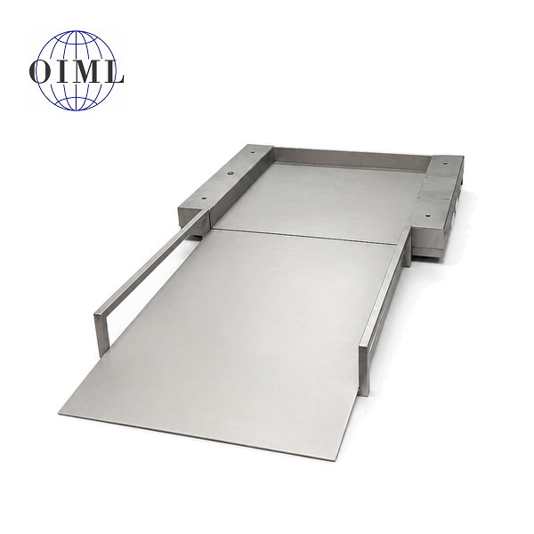 Podlahová nerezová nájezdová váha LESAK 4TU0606N, 600kg, 600x600mm, s odnímatelným nájezdem