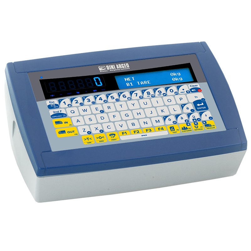DINI ARGEO 3590EQ indikátor s QWERTY klávesnicí, plast IP65 (Plastový indikátor hmotnosti s integrovanou QWERTY klávesnicí pro průmyslové aplikace )
