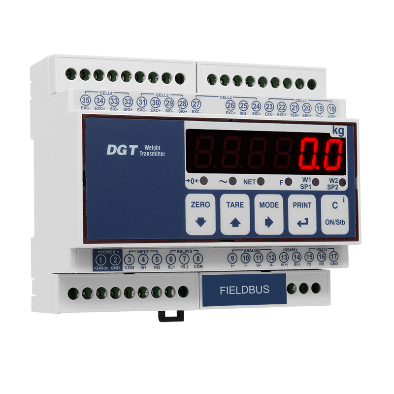 DINI ARGEO - DGT4, 4 kanalový transmiter - indikátor (4 kanalový transmitter DINI ARGEO pro průmyslové aplikace pro komunikaci s PLC/PC )