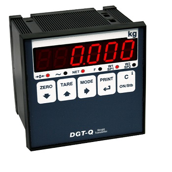 DINI ARGEO - DGTQ, panelový TRANSMITTER / indikátor hmotnosti pro 4 platformy (Panelový transmiter/indikátor hmotnosti DINI ARGEO pro průmyslového prostředí)