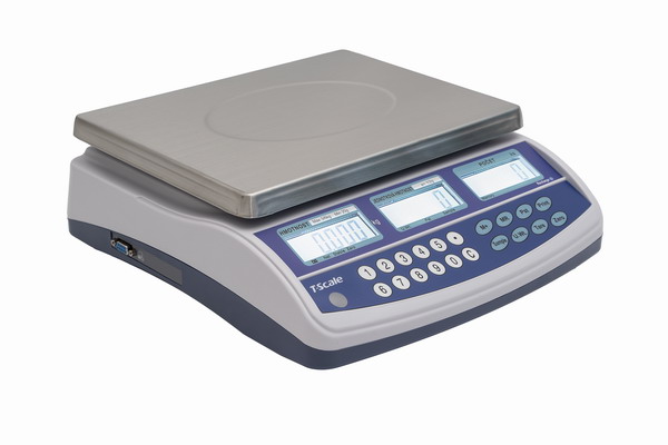 Certifikovaná stolní počítací váha TSCALE QHC06D, 3;6kg/1;2g, 300x230mm (Obchodní počítací váha se zákaznickým displejem)