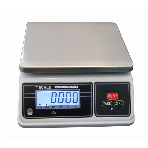 TSCALE SW, 3;6kg/1;2g, 200x260mm (Gastro váha se dvěma displeji v krytí IP-65 určená do kuchyní, výroben a skladů)