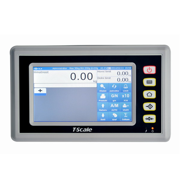 TSCALE B7, IP-54, plast, LCD dotykový displej (Inteligentní indikátor s režimem počítání kusů a kontrolu limitu výrobku, pro obchodní vážení)
