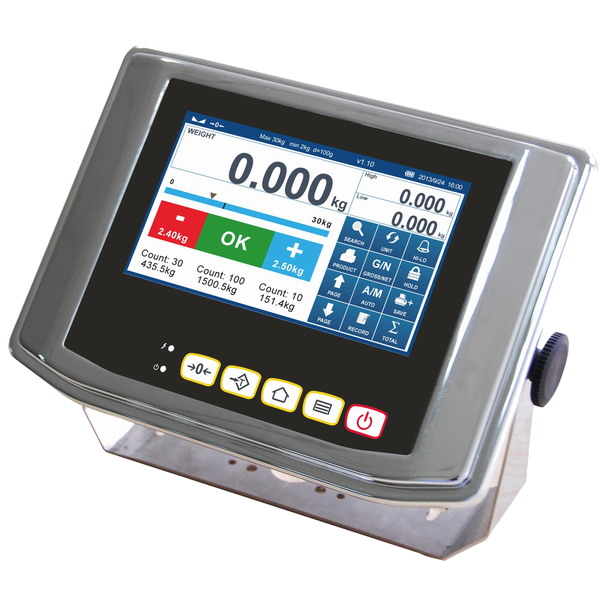 TSCALE NS7, IP-65, nerez, LCD dotykový displej 7" (Inteligentní indikátor s databází produktů určený na specální požadavky vážení, pro obchodní vážení)