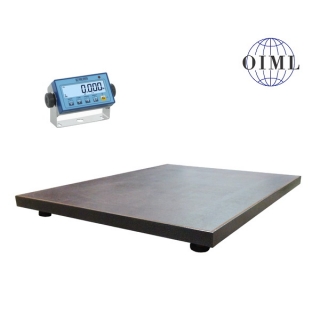 Podlahová plošinová váha lakovaná LESAK 4T0810LDDFWL, 300kg/100g, 800x1000mm, lak - dřevotříska
